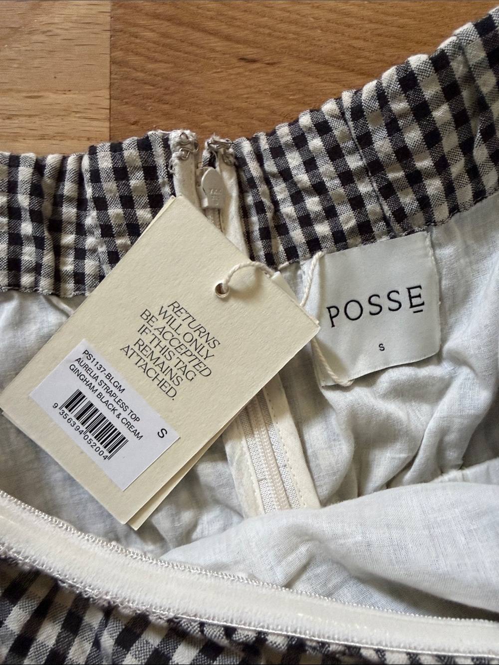 Posse Gingham Top - Black & White - Picture 3 of 4